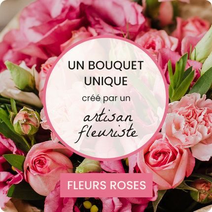 bouquet composé par un fleursite dans les ton rose